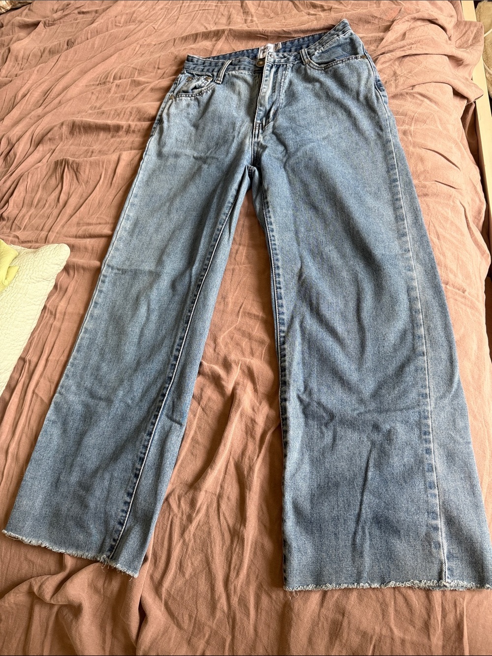 Princess Polly Light Blue Straight-Leg Jeans